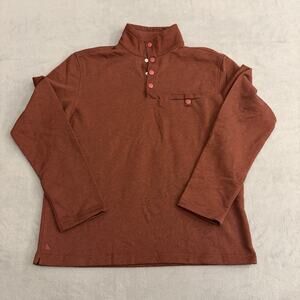 UNTUCKit Sweater Mens Large Brick Red Quarter Snap Button Sweatshirt